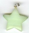 1 20x5mm Light Green Fiber Optic Star Pendant